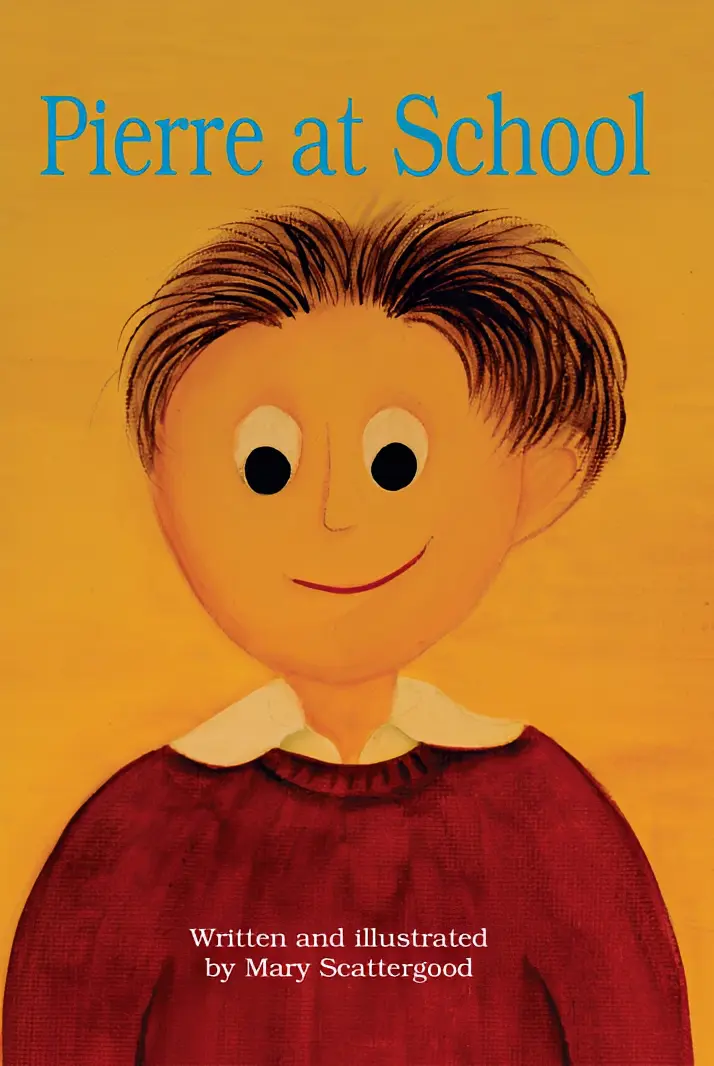 Yellow background book cover with smiling character