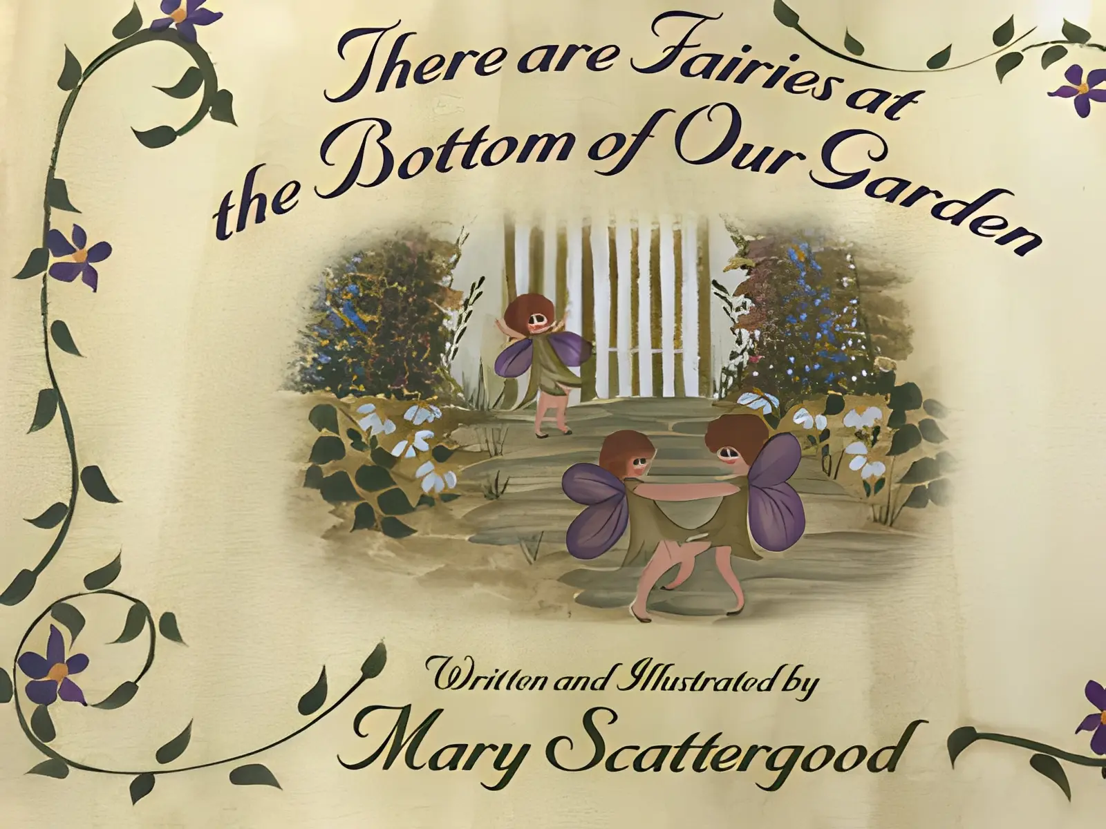 Fairies dancing in a garden illustration