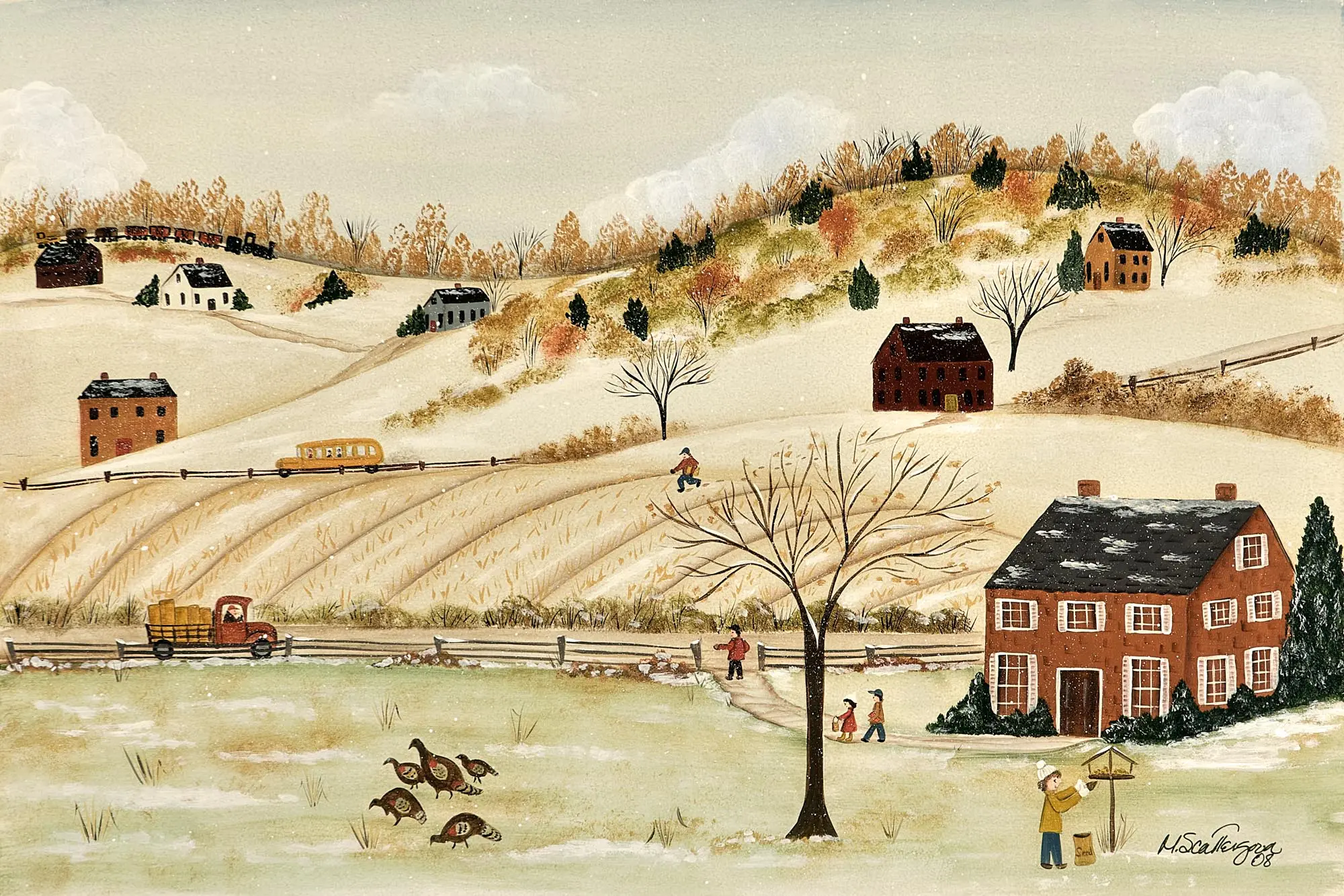 Fall harvest in a pastoral setting