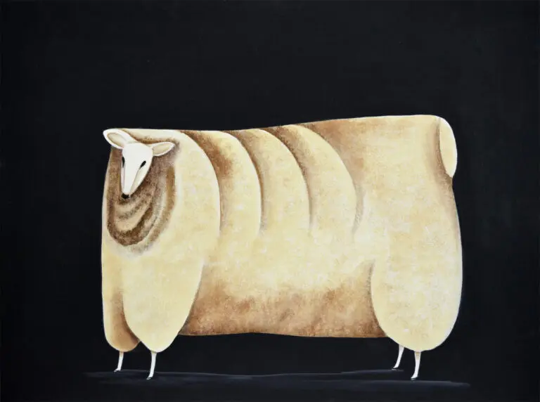Minimalist art of a unique sheep