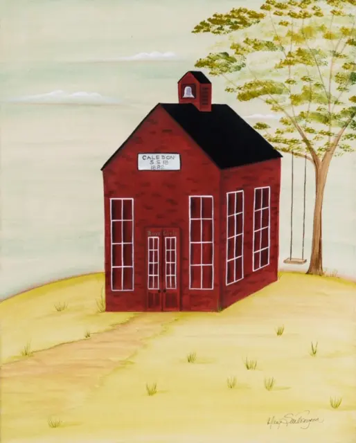 Vintage school building painting